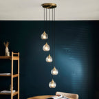 Lampadario a Cascata Allegra 5 Luci in Ottone