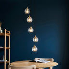 Lampadario a Cascata Allegra 5 Luci in Ottone