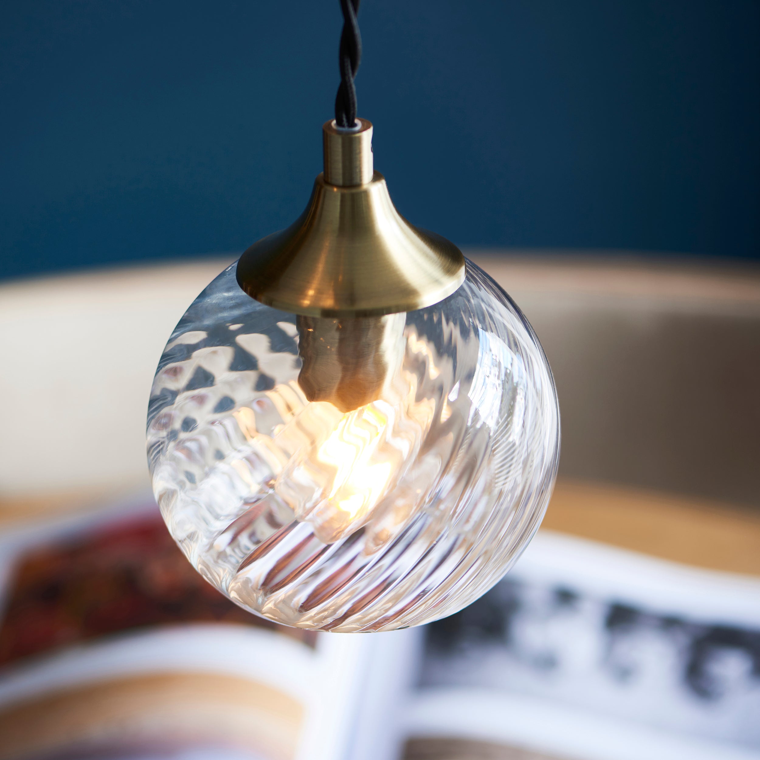 Lampadario a Cascata Allegra 5 Luci in Ottone