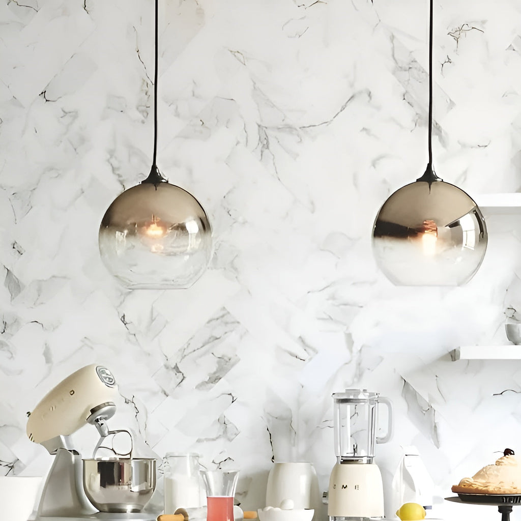 Lampada a sospensione in vetro industriale con LED – Moderna e decorativa | Ideale per cucine, sale da pranzo e bar