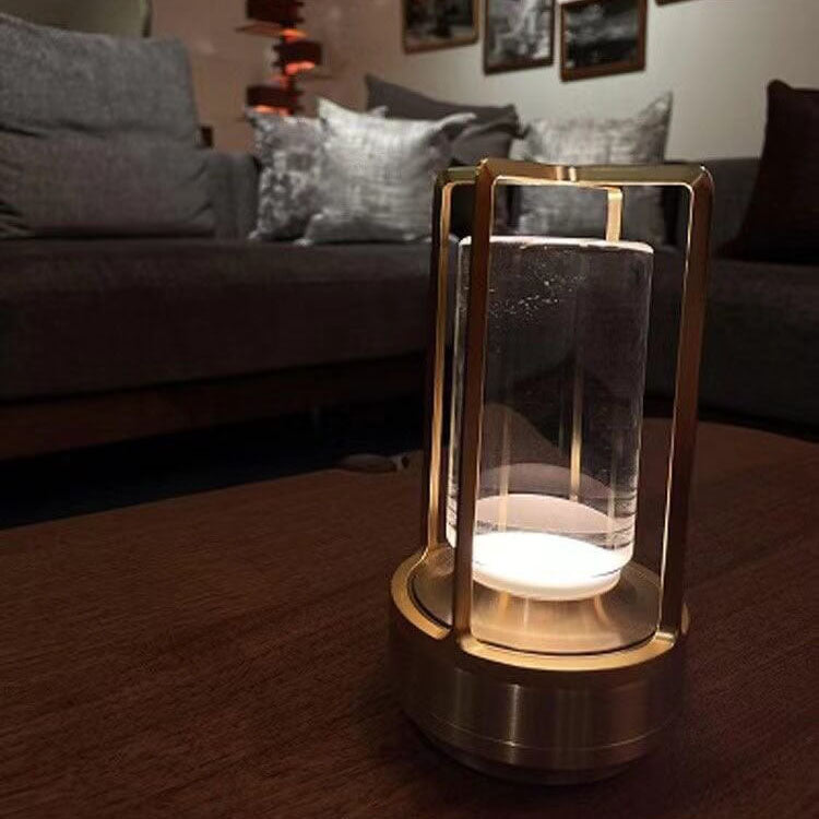 Lampada da Tavolo Notturna Ricaricabile USB in Alluminio Acrilico Vintage Nordico