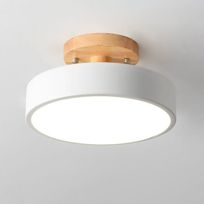 Lampada da soffitto a LED rotonda Nordic Log semi-incassata