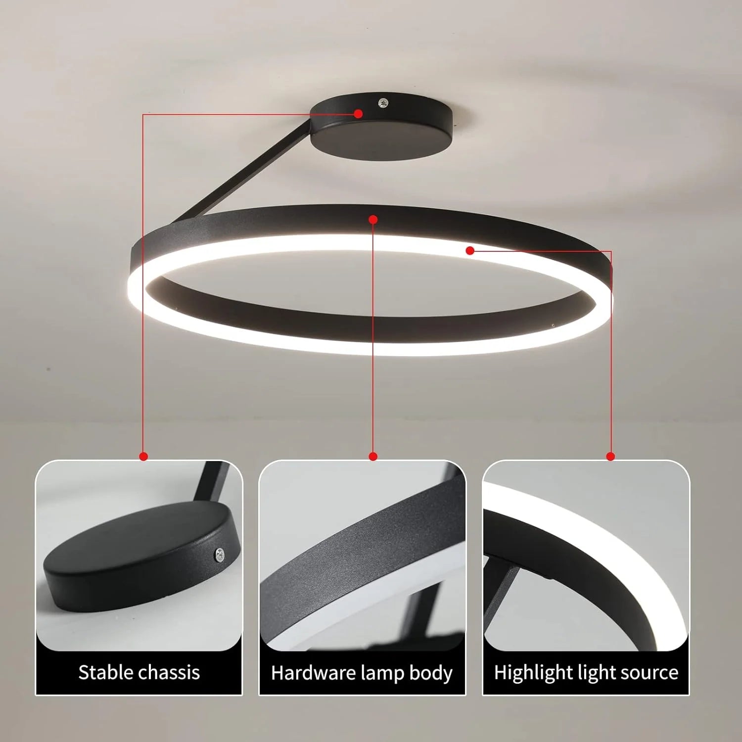Lampada da Soffitto Rotonda Moderna in Acrilico