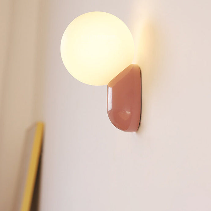 Soffitto a Parete in Resina Stile Macaron Minimalista Moderno con Sfera di Vetro 1 Luce