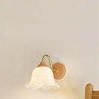 Applique da Parete Rotonda in Vetro e Ferro Striato Nordic Contemporaneo con 1 Luce per Soggiorno e Camera da Letto