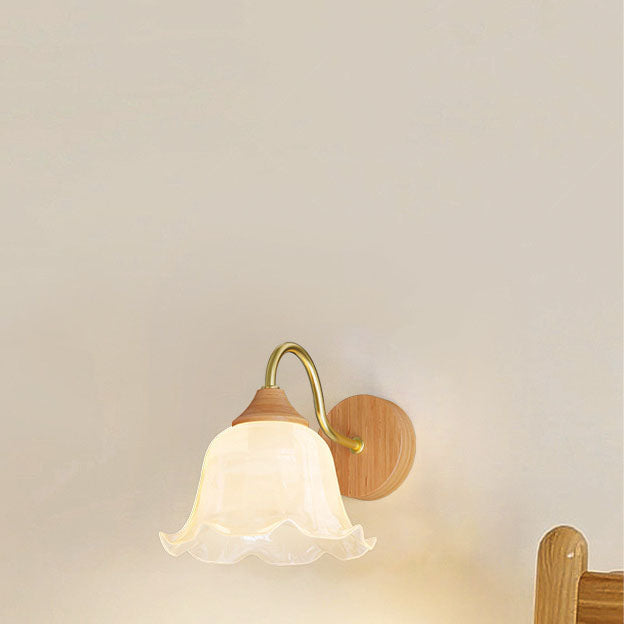 Applique da Parete Rotonda in Vetro e Ferro Striato Nordic Contemporaneo con 1 Luce per Soggiorno e Camera da Letto