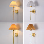 Applique da Parete Vintage con Ombrello Pieghettato e Braccio Dritto 1 Luce
