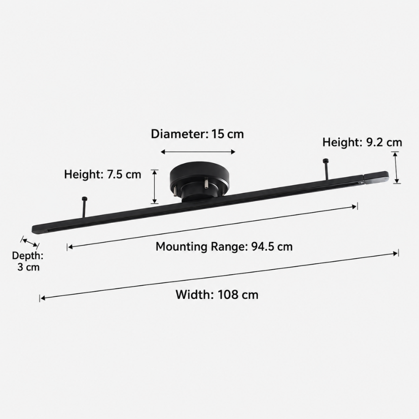 Binario di illuminazione rotante da soffitto 360° per lampade a sospensione e faretti