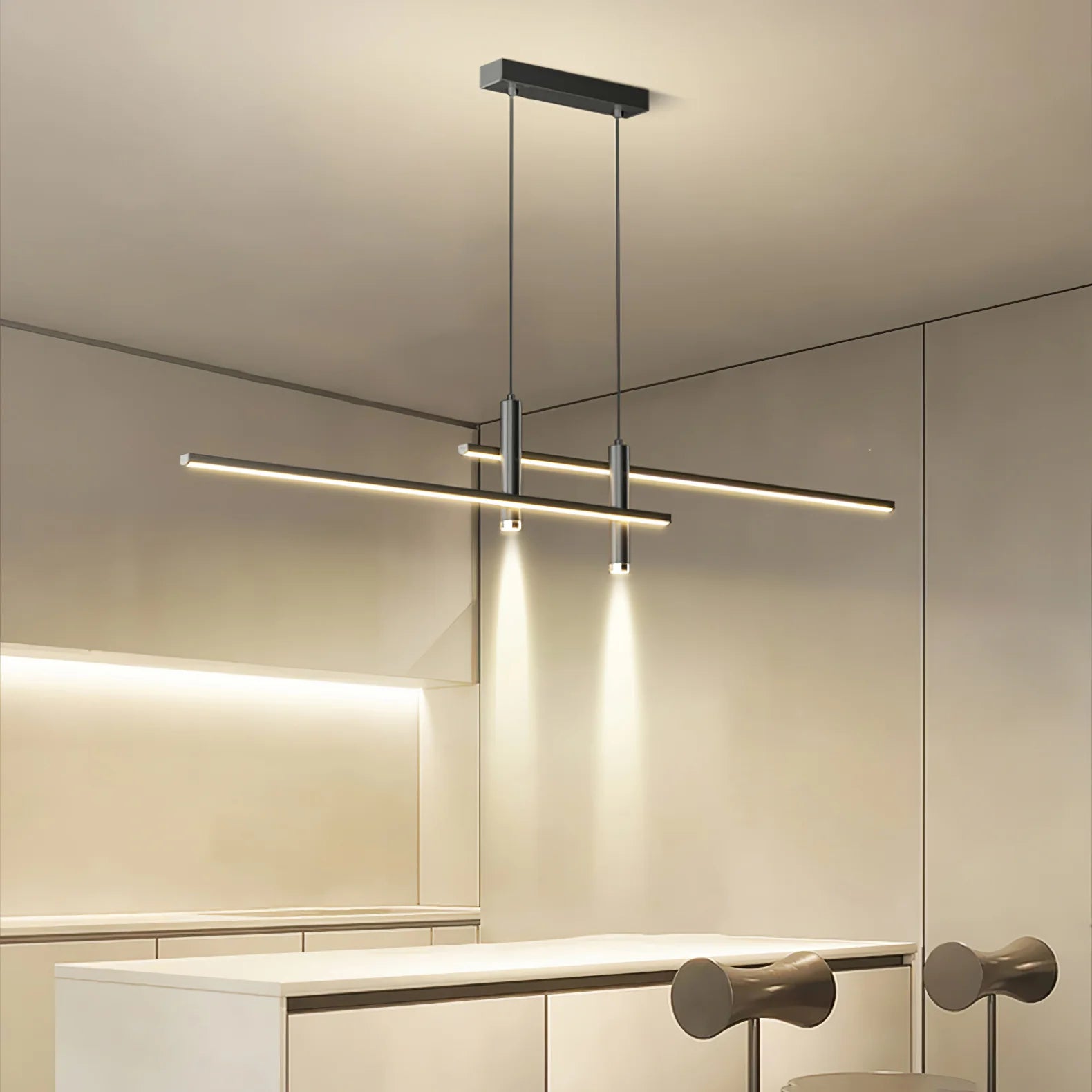 Moderna Lampada a Sospensione Orizzontale in Silicone