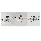 Moderno Minimalista Nero Oro Bilanciato 4-8 Luci Semi-Flussante