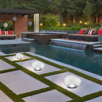 Luce da Giardino LED Esterno in Vetro Sabbbiato ABS a Forma di Ciottolo Solare