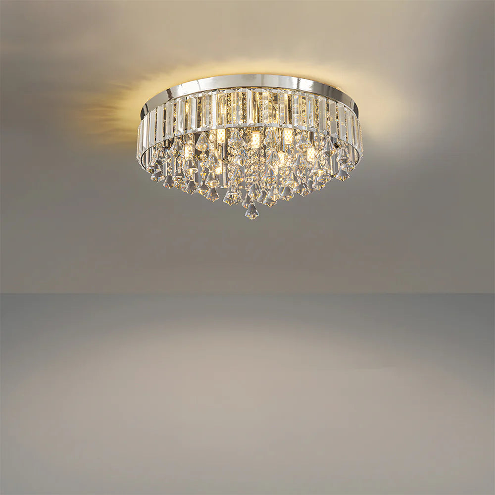 Moderna Luce da Soffitto Rotonda in Cristallo