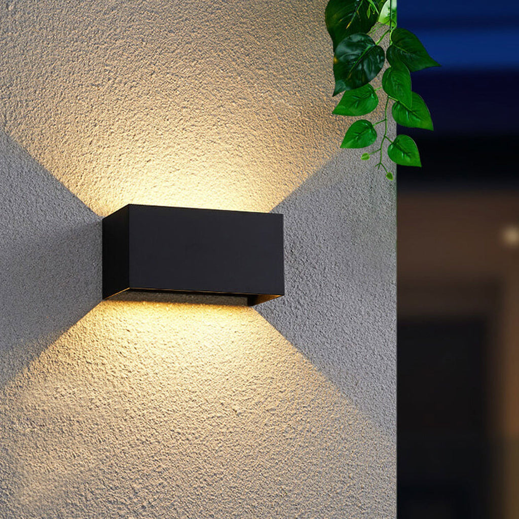 Moderna Applique da Esterno Impermeabile Rectangolare LED Illuminata Su e Giù