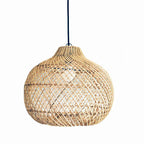 Lampada a Sospensione in Rattan Intrecciato Retro
