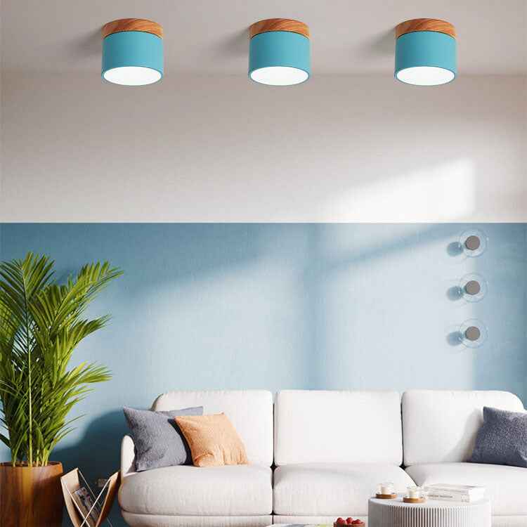 Plafoniera LED a Soffitto a Log in Colore Solido Scandinavo