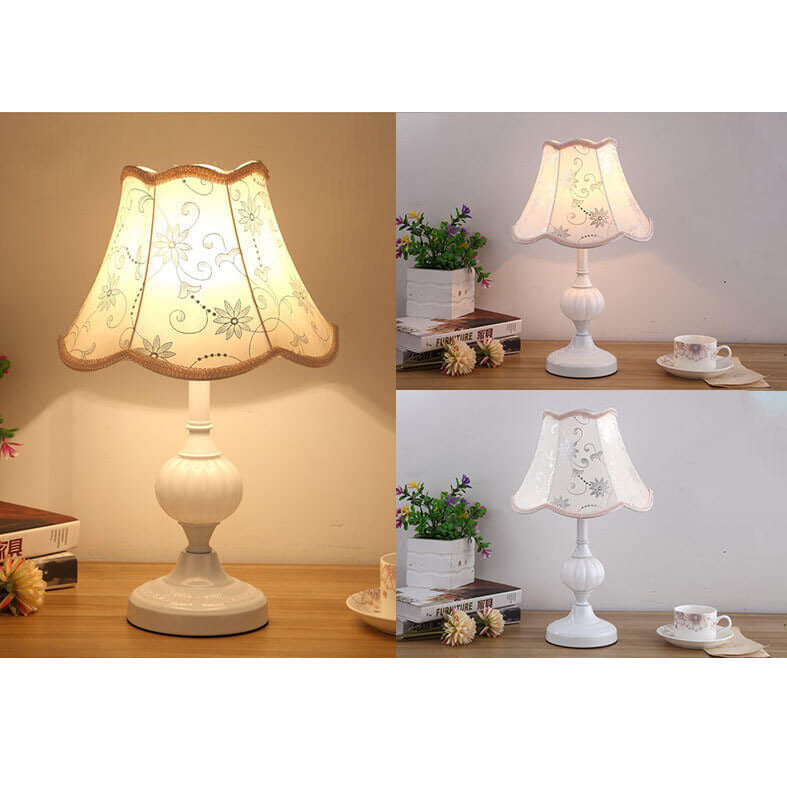 Lampada da Tavolo in Vetro Vintage Florale Nordico con 1 Luce