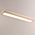 Lampada da soffitto LED rettangolare minimalista giapponese in noce