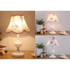 Lampada da Tavolo in Vetro Vintage Florale Nordico con 1 Luce