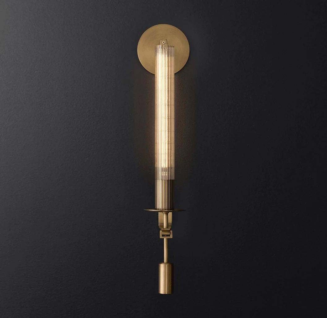 Lampada da Parete Vintage in Vetro per Candele