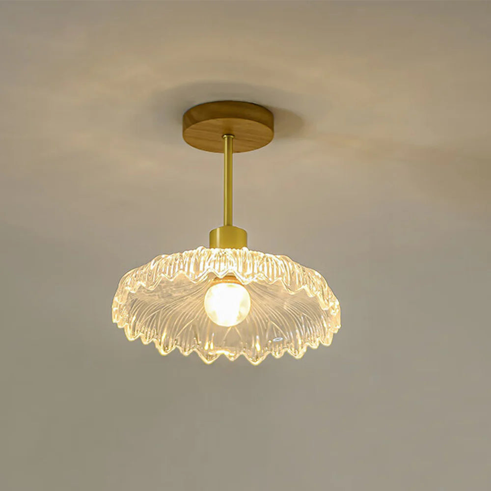 Lampada da soffitto in vetro a petalo elegante