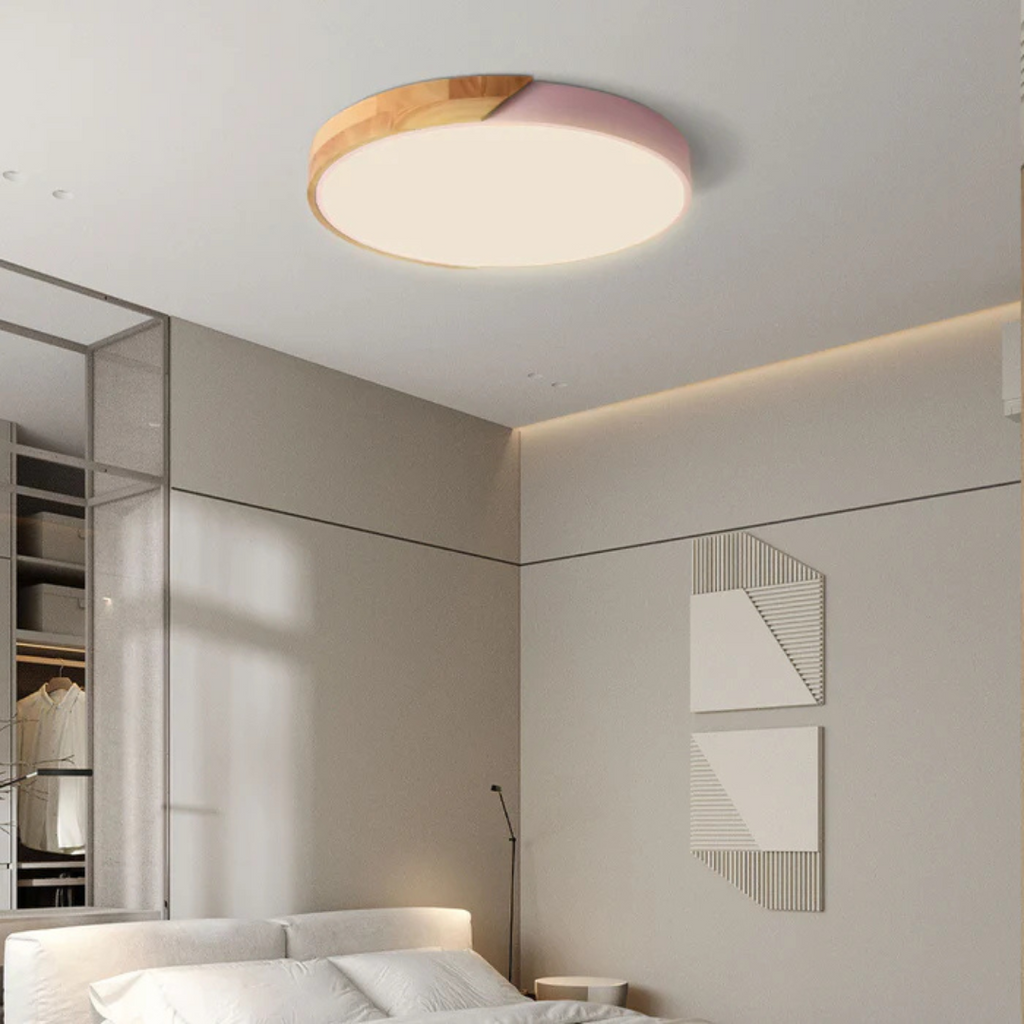 Delos - Lampada da soffitto in legno scandinavo con LED