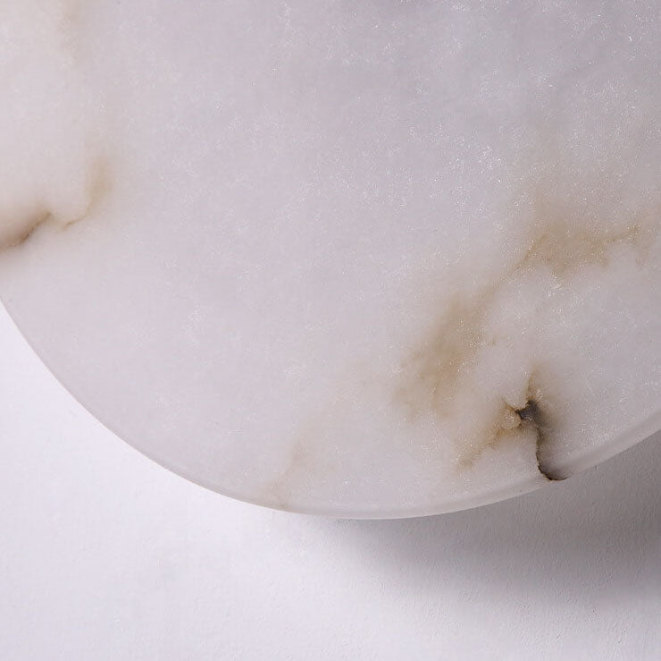 Lampada da parete LED in marmo rotondo di lusso contemporaneo in ferro per soggiorno e camera da letto