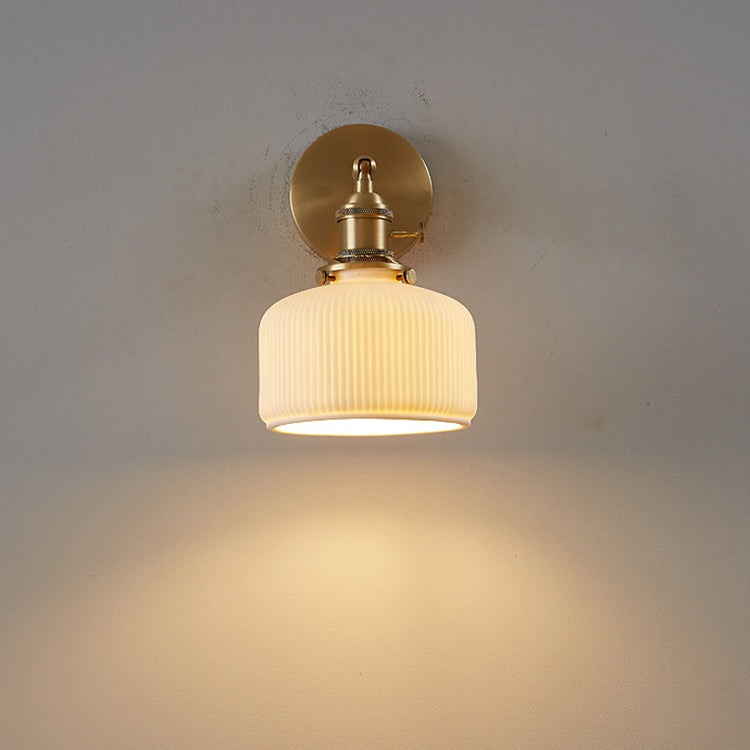 Lampada da parete a 1 luce in ceramica a strisce minimalista moderna