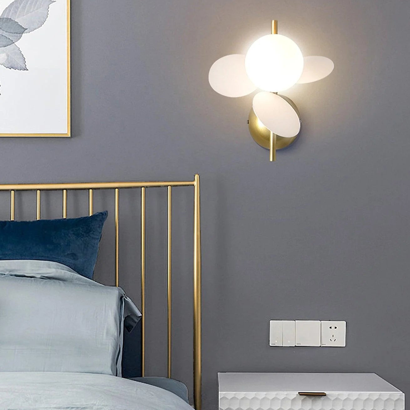 Lampada da Parete in Vetro a Disco Elegante