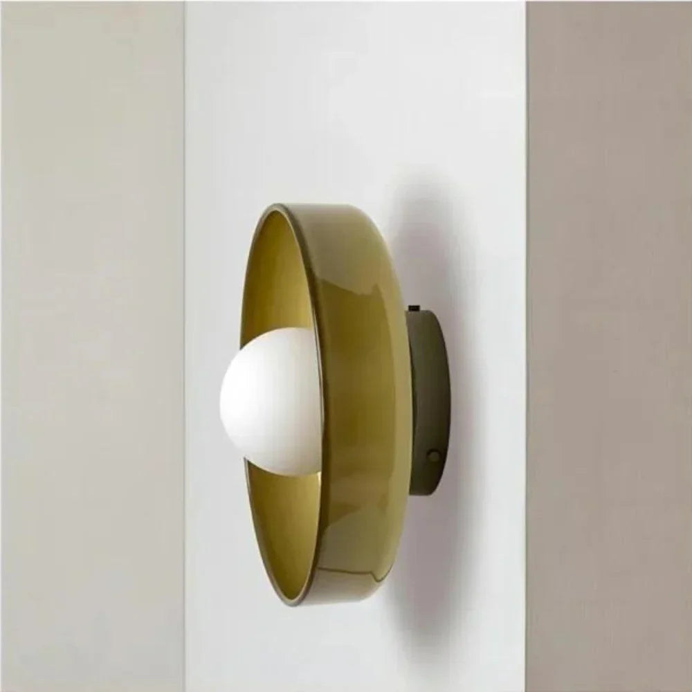 Luce a Disco in Vetro Nordico per Parete e Soffitto LED 1-luce