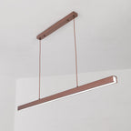 Lampada a sospensione LED in metallo lineare moderno Thala Nera/Marrone