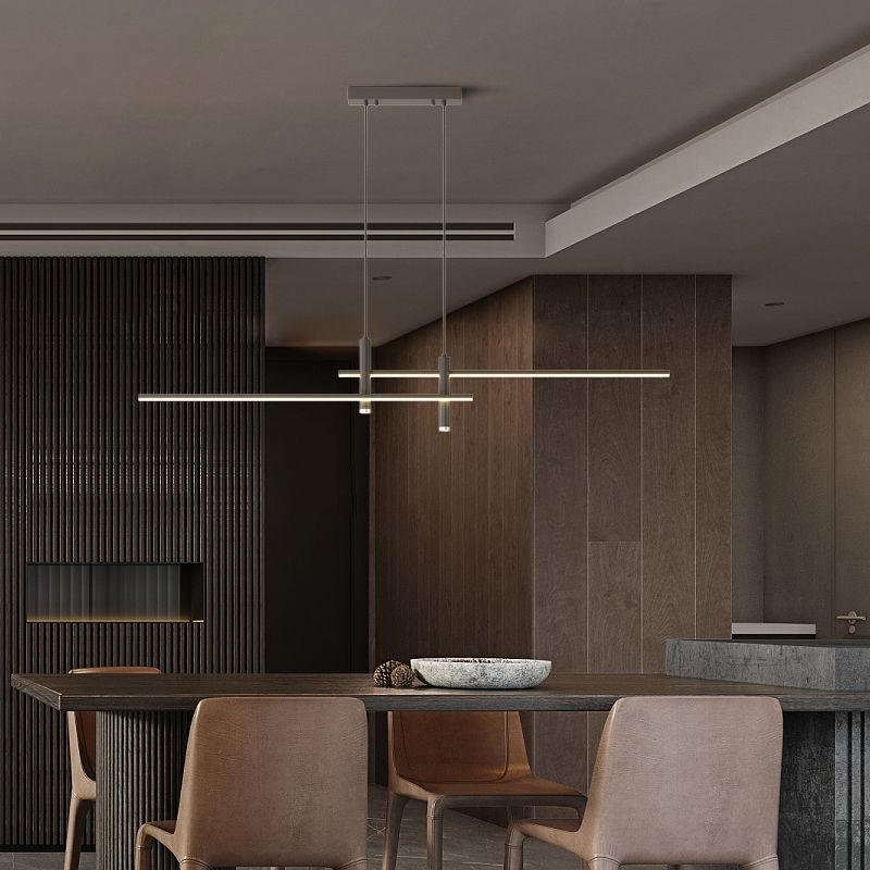 Lampada a Sospensione Lineare Moderna Arisha per Sala da Pranzo