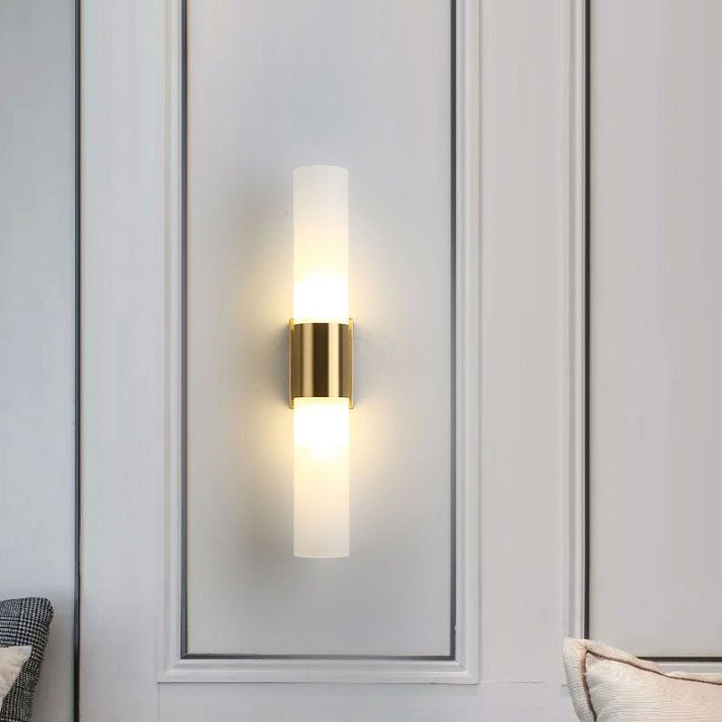 Lampada da parete moderna in metallo e vetro a doppia testa Arisha, Nero/Oro