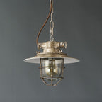 Silva Industriale Rustica Metallo Lampade a Sospensione, Bianco/Blu