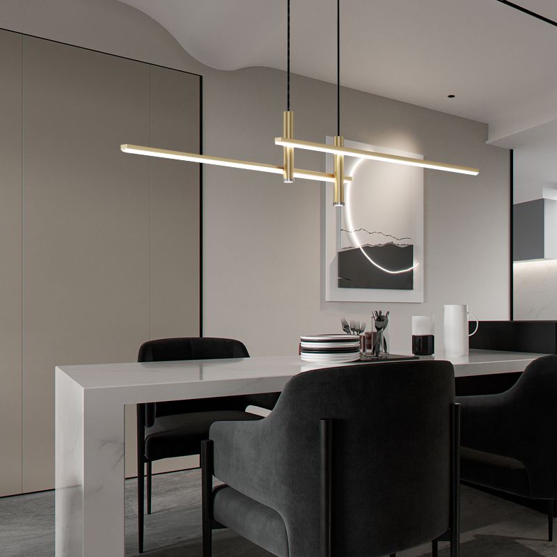 Arisha Lampada a Sospensione Metallo Lineare Moderna LED