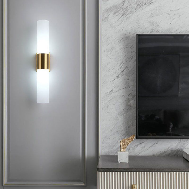 Lampada da parete moderna in metallo e vetro a doppia testa Arisha, Nero/Oro