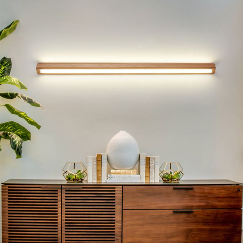 Lampada da parete lineare LED in legno