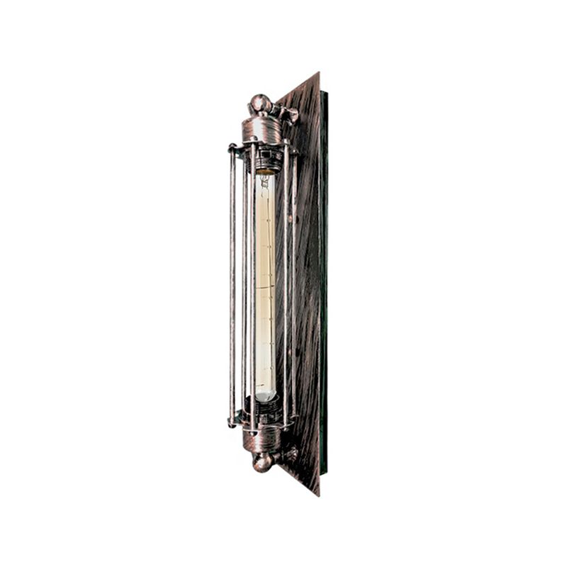 Lampada da Parete Metallica Tronel Vintage a Cilindro, Nero/Rosso/Argento/Oro