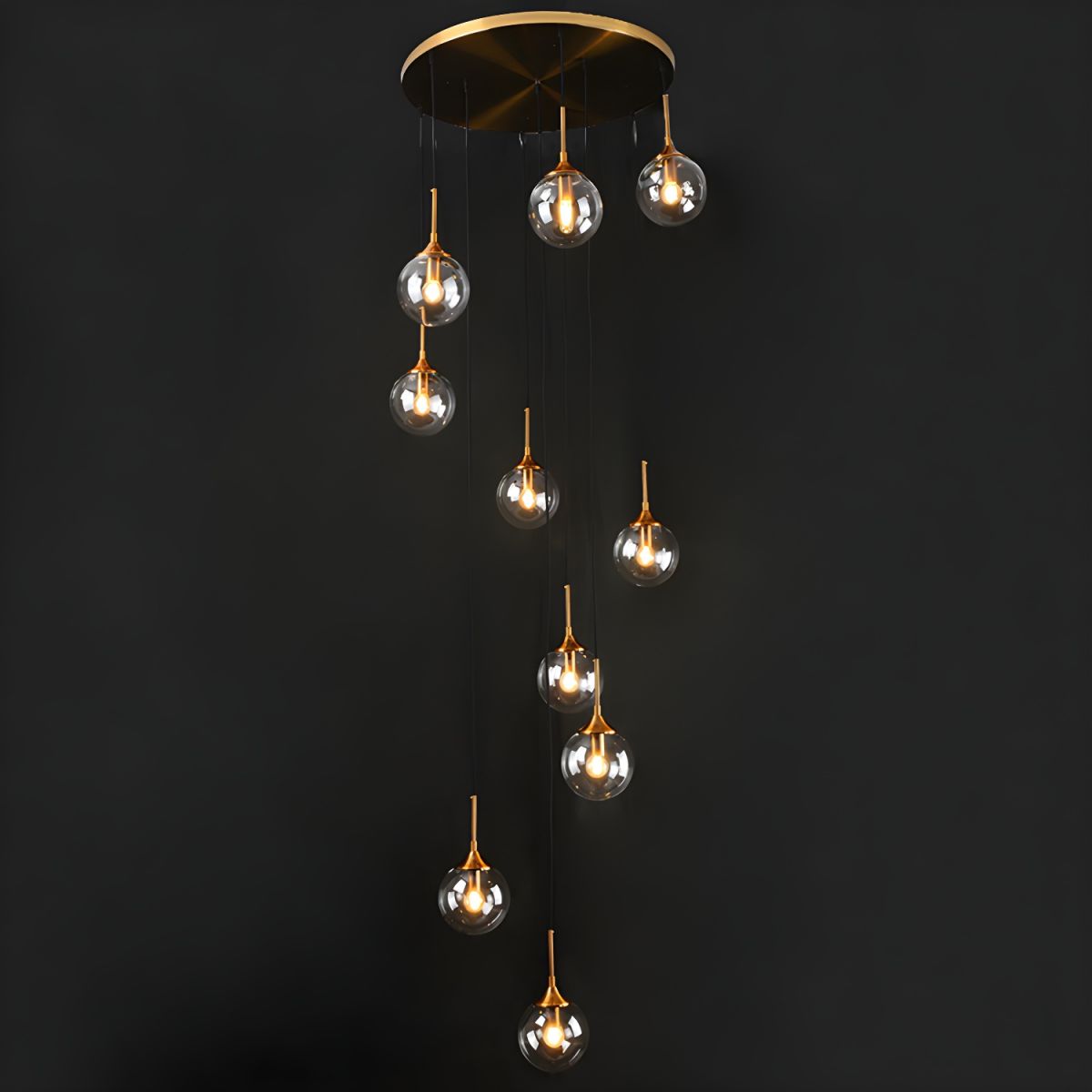 Lampadario in Vetro a Spirale Moderna Valentina