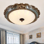 Lampada da soffitto Tiffany a montaggio a filo, Ottone/Resina