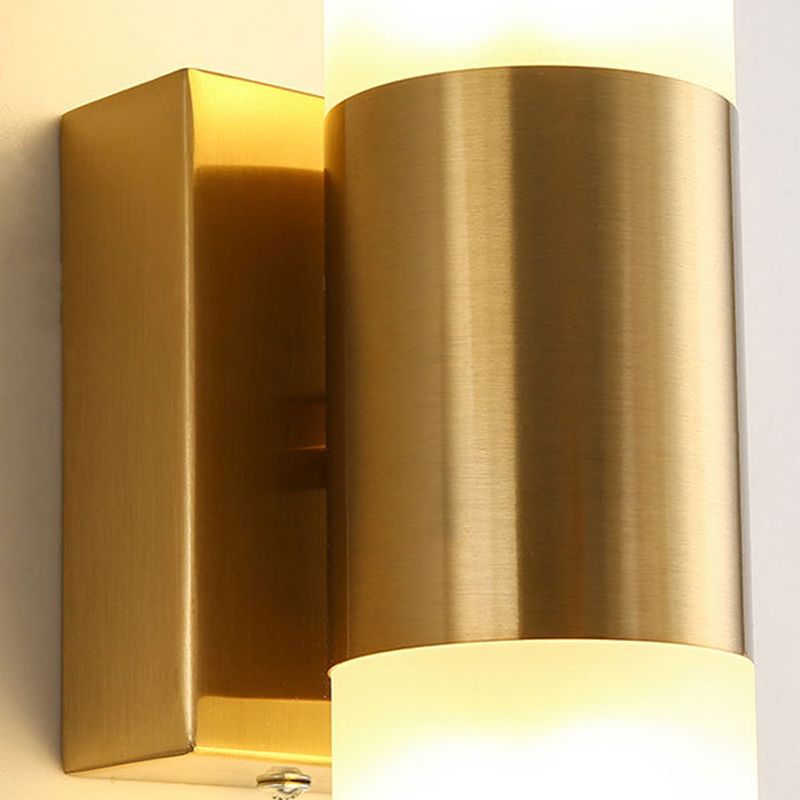 Lampada da parete moderna in metallo e vetro a doppia testa Arisha, Nero/Oro
