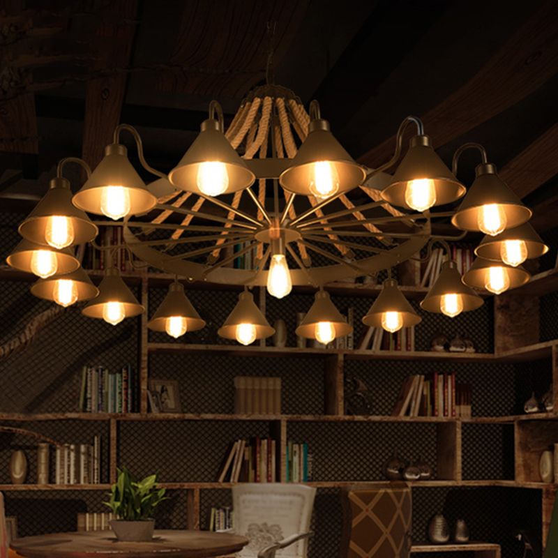 Lampadario in corda industriale vintage Epoch per soggiorno