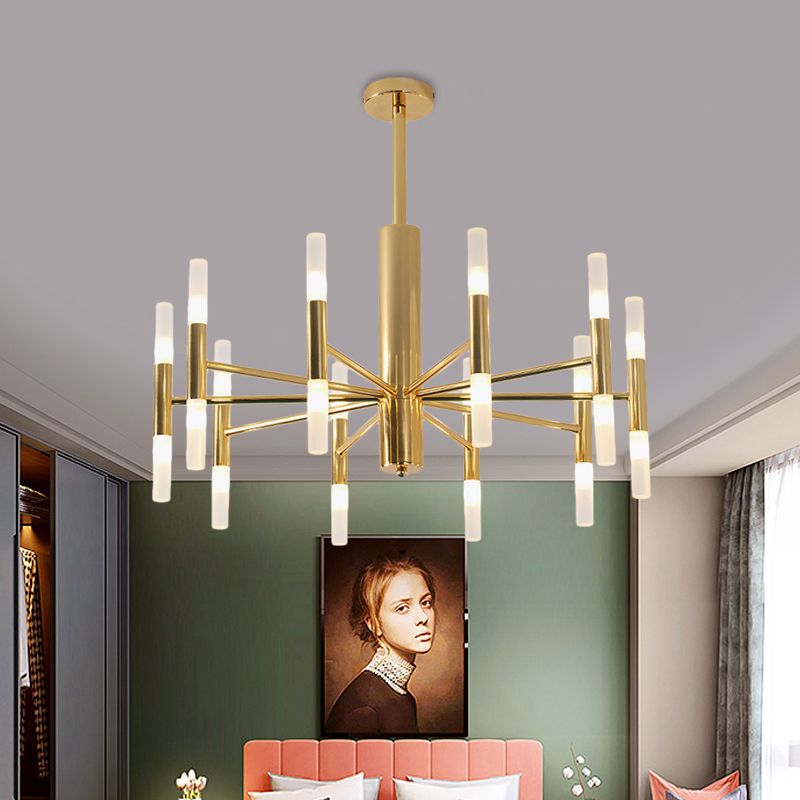 Kristy Lampadario Moderno Metallico Cilindrico, Oro