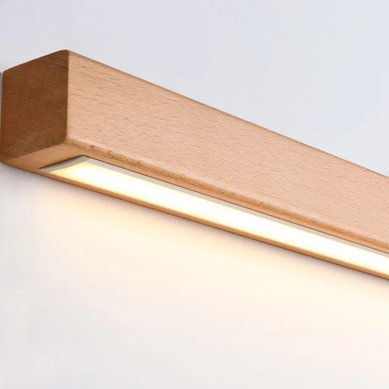 Lampada da Parete Muto Linear con Specchio e Fronte in Legno