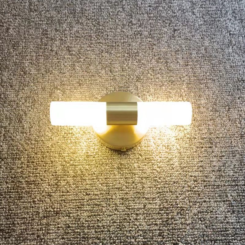 Lampada da Parete Led Moderna Cilindrica in Metallo Arisha, Oro