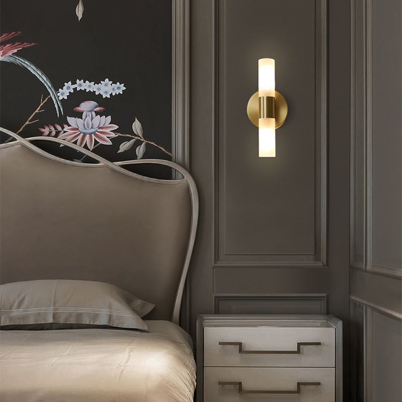 Lampada da Parete Led Moderna Cilindrica in Metallo Arisha, Oro