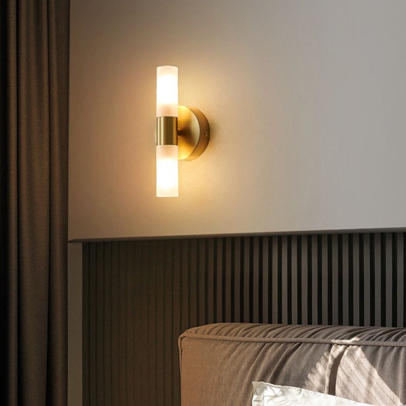 Lampada da Parete Led Moderna Cilindrica in Metallo Arisha, Oro