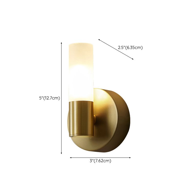 Lampada da Parete Led Moderna Cilindrica in Metallo Arisha, Oro