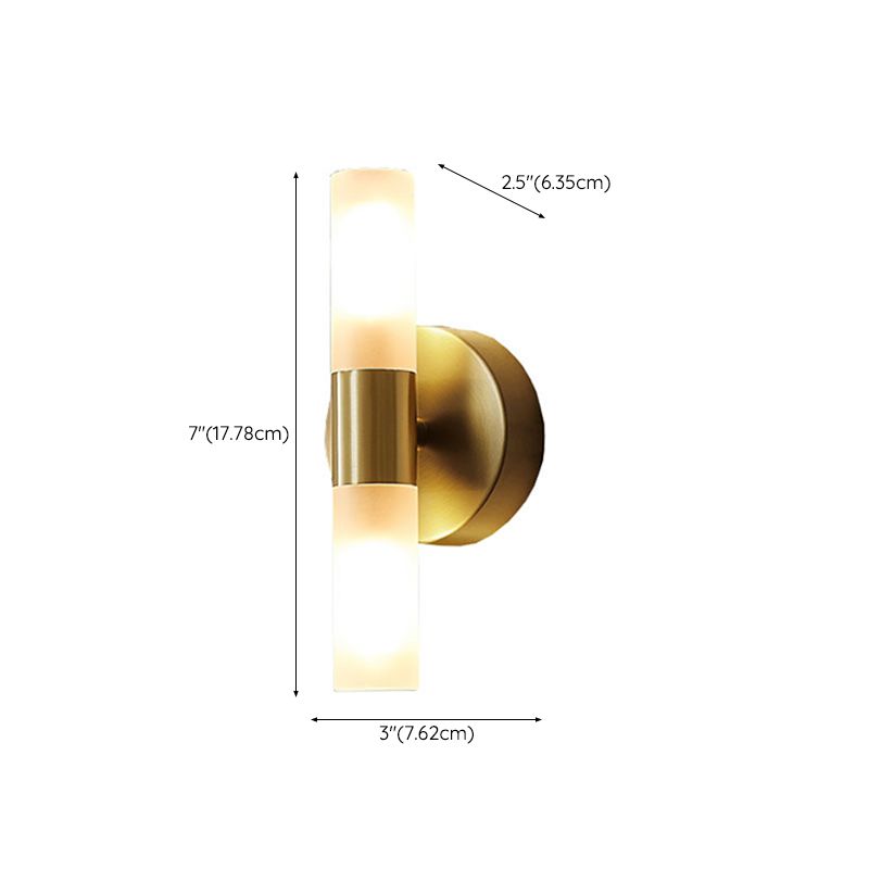 Lampada da Parete Led Moderna Cilindrica in Metallo Arisha, Oro