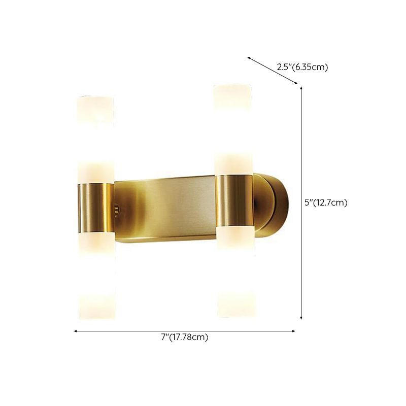 Lampada da Parete Led Moderna Cilindrica in Metallo Arisha, Oro