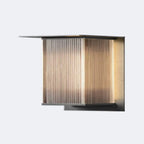 Lampada da Parete Esterno Moderna Rectangolare in Metallo Ray, Nera